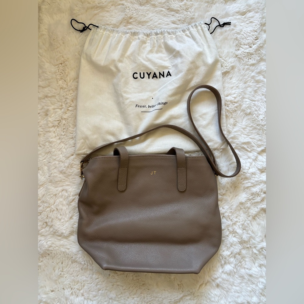 Cuyana Small Carryall Tote, Pebbled Leather, Sable